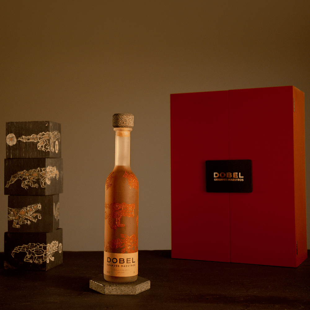 Dobel Grandes Maestros Collection: The Francisco Toledo Edition bottle with luxury box.