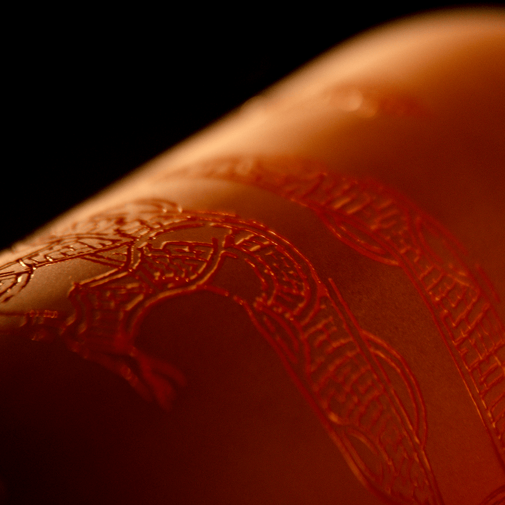 Dobel Grandes Maestros Collection: The Francisco Toledo Edition bottle up close to show details.