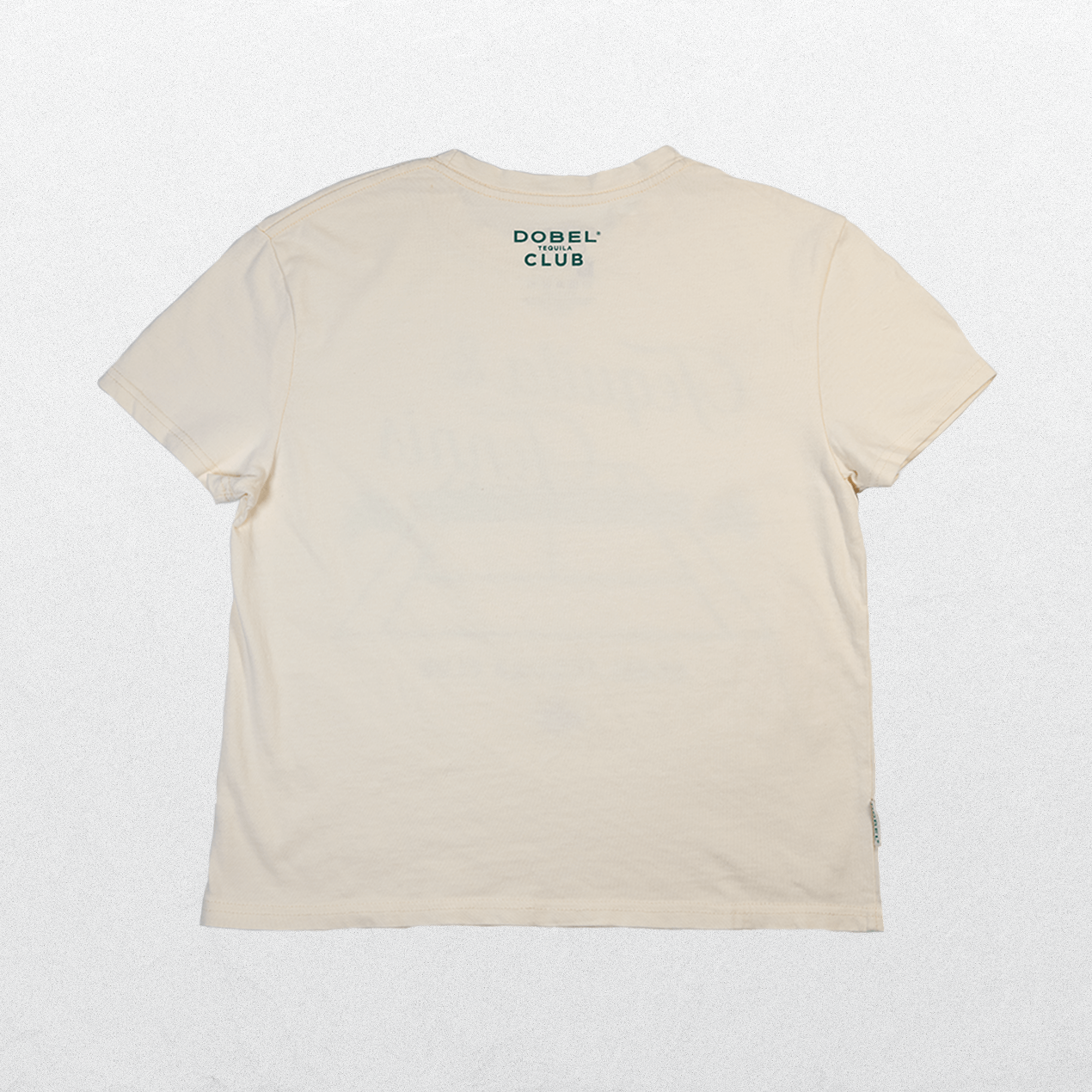 Back of cream mid-crop shirt.