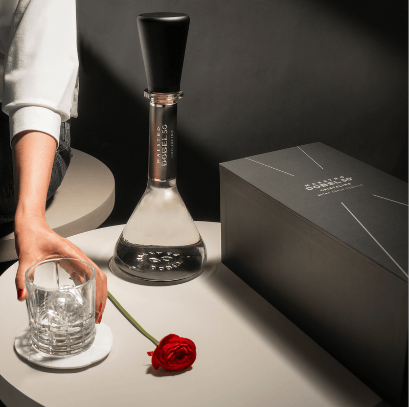 Dobel Cristalino Extra Anejo Tequila bottle + box gift set