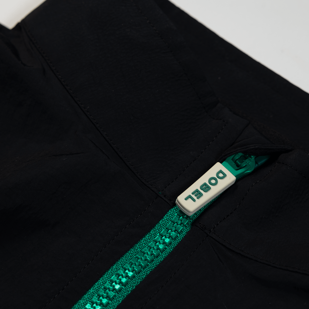 Close up detail of zipper.