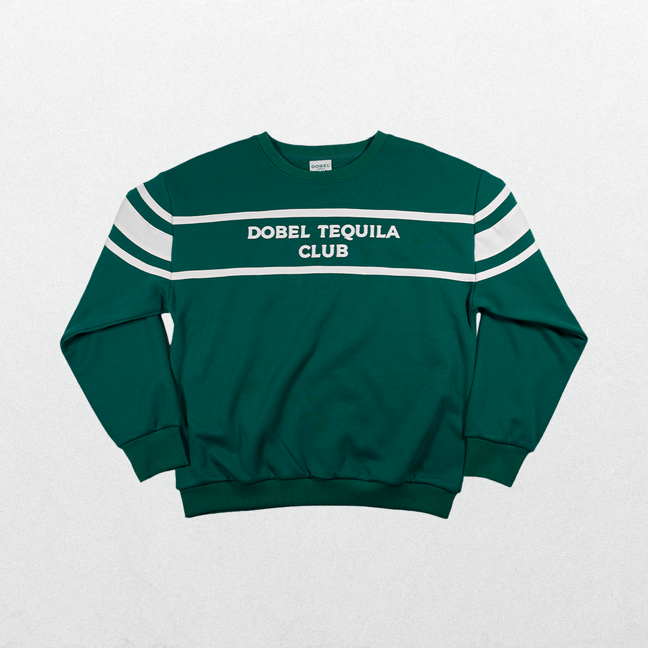 Front of green Striped Puff Print Sweatshirt.