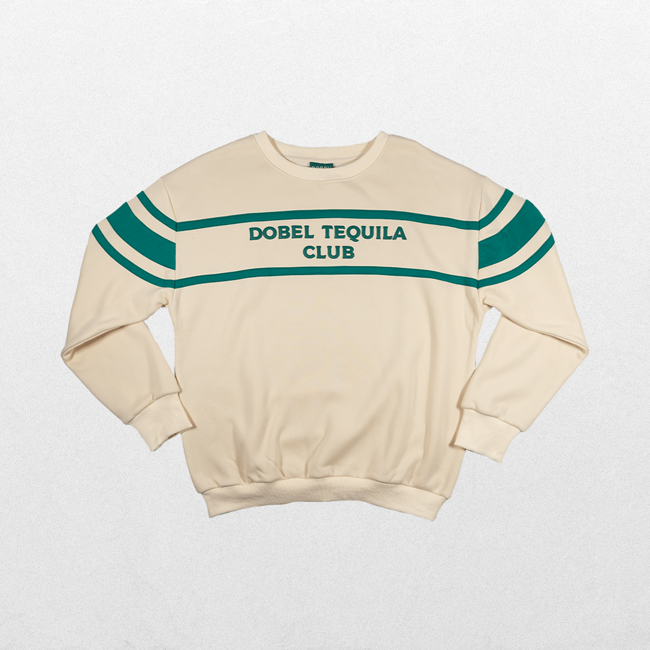 Front of Striped Puff Print Sweatshirt.